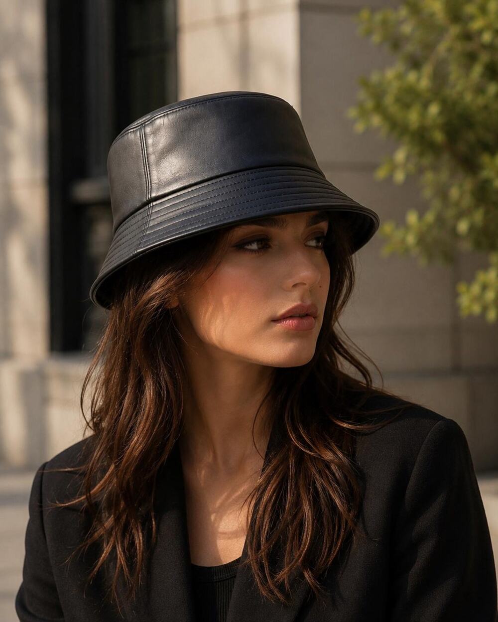 Wyeth Faux Leather Bucket Hat